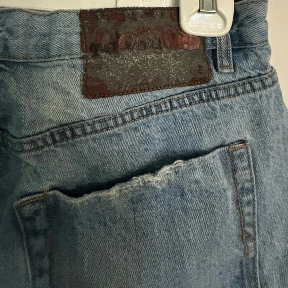 One Teaspoons womens denim shorts frayed hem copper button fly‎ 5 pocket cotton - Picture 4 of 8